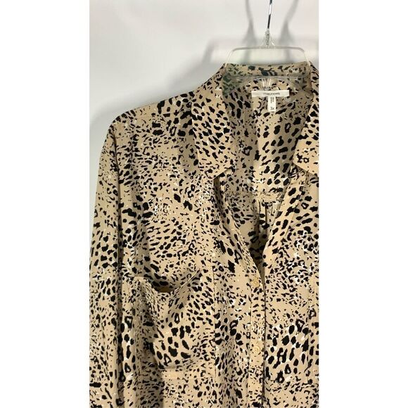 Maurices Womens Animal Print Long Sleeve Button Down Shirt Tan And Black Size 3X - Picture 4 of 8